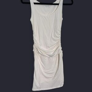 VELVET BY GRAHAM & SPENCER CREAM RUCHED DRESS